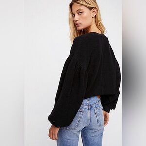 Free People Sleeves Like These Black Pullover